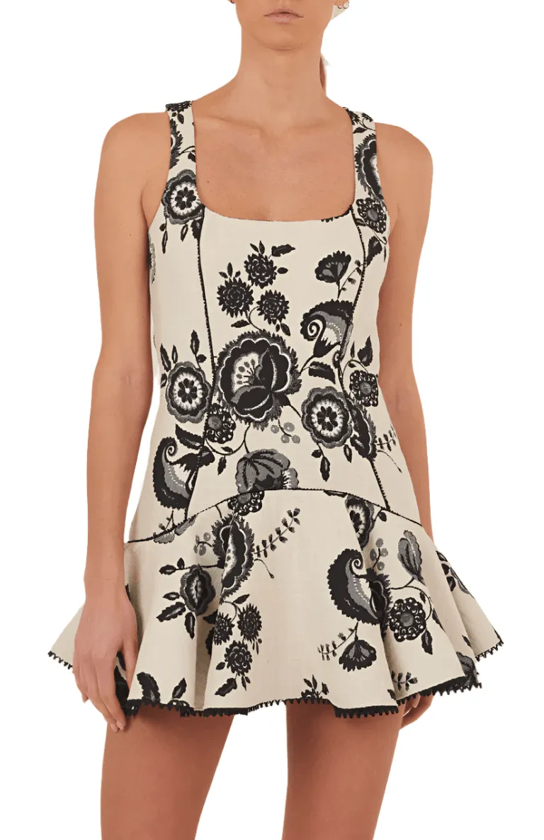 Gery Short Dress in White