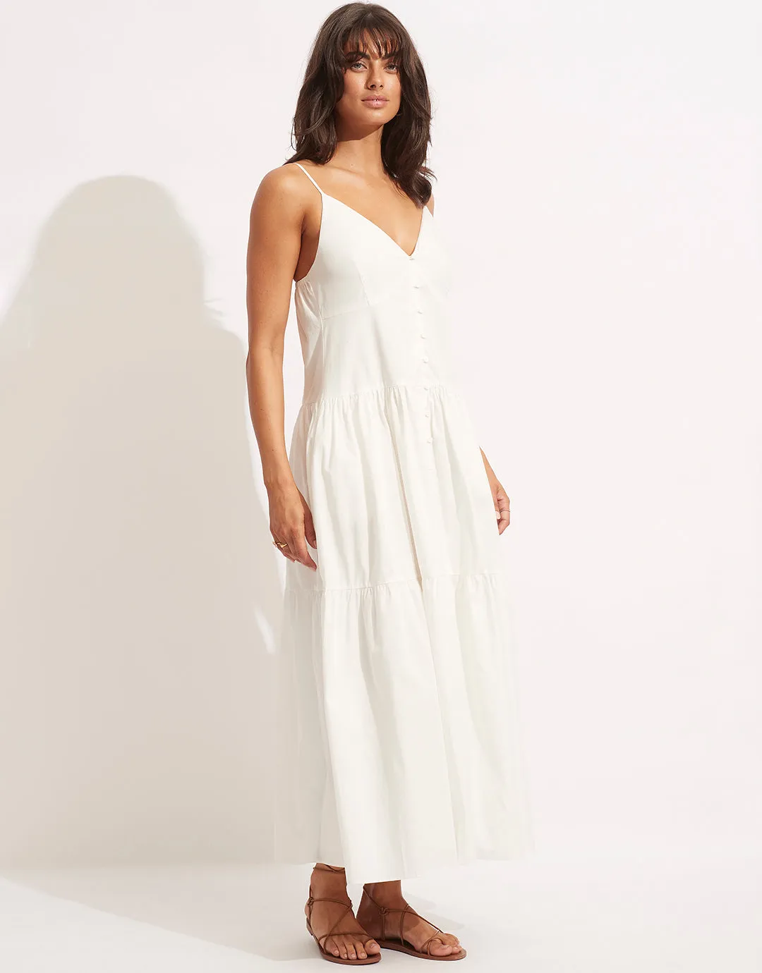 Poplin Maxi Dress - White